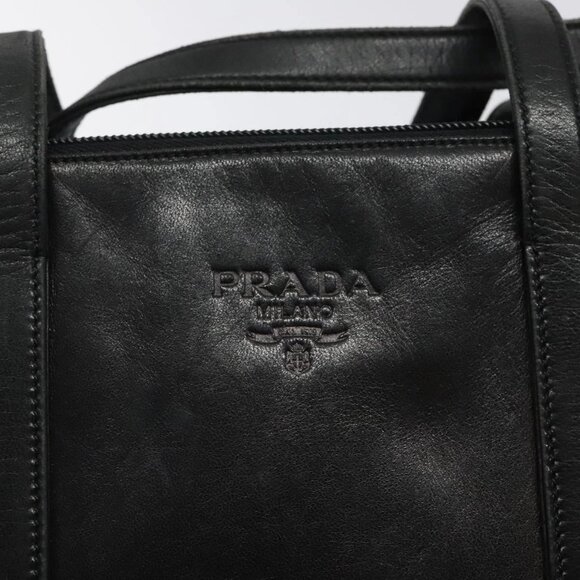 PRADA Hand Bag Leather Black Auth - Picture 9 of 16